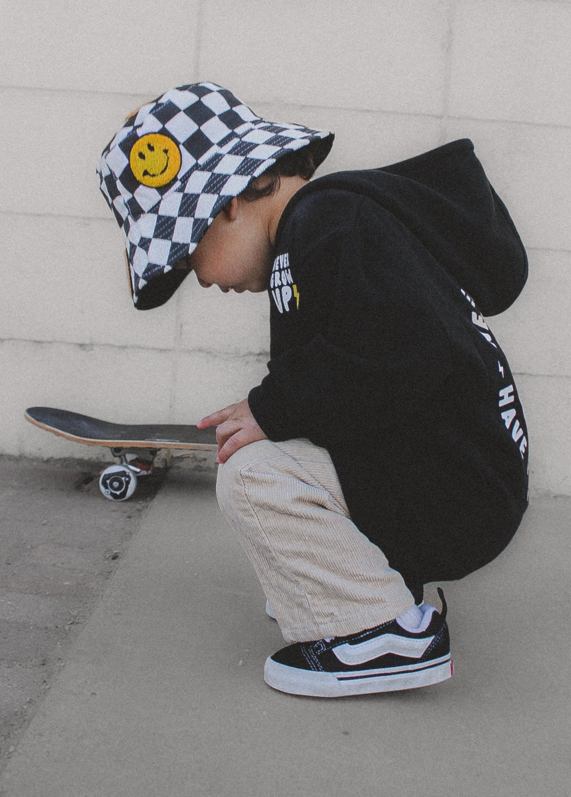 Smiley Bucket Hat Checkers