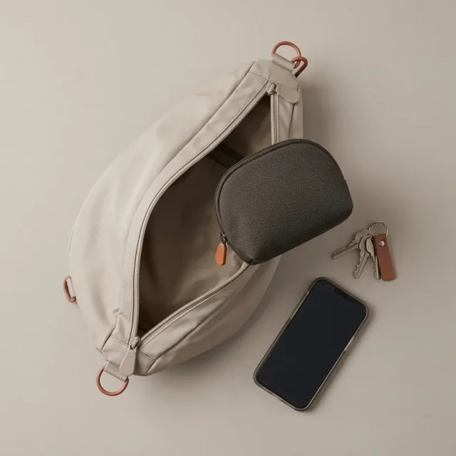 Cable Pouch, in use with a Drop sling bag