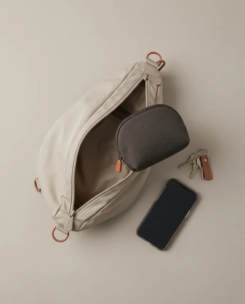 Cable Pouch, in use with a Drop sling bag