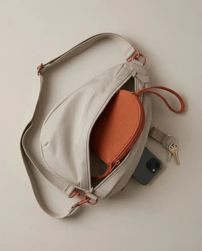Card Pouch, in use with a Drop sling bag
