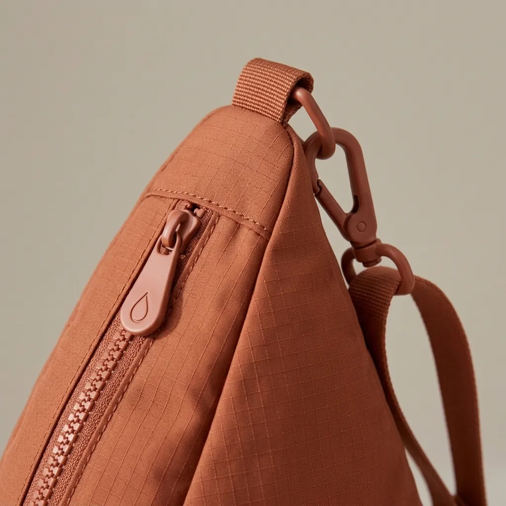 Drop 3 · Ripstop, close-up of the Drop Clip and material