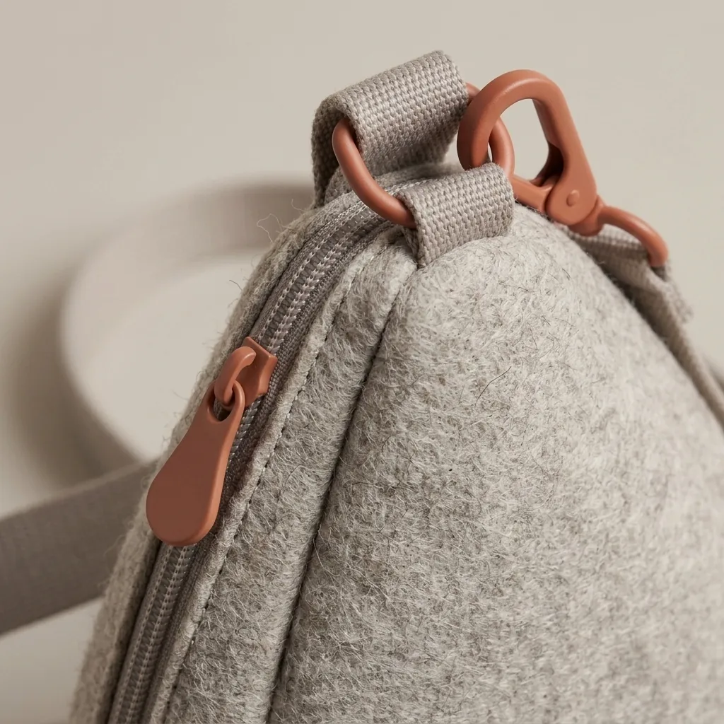 Drop 4 · Felt, close-up of the Drop Clip and material