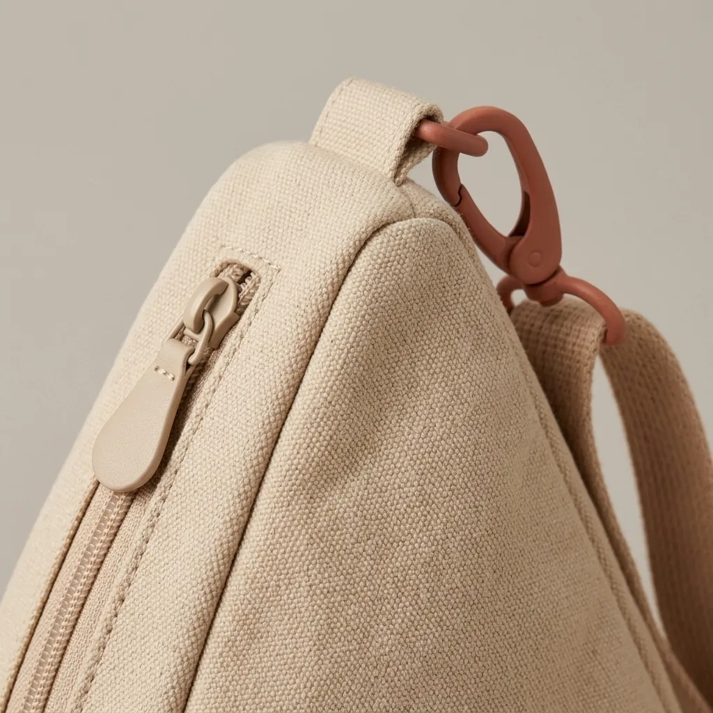 Drop 6 · Canvas, close-up of the Drop Clip and material