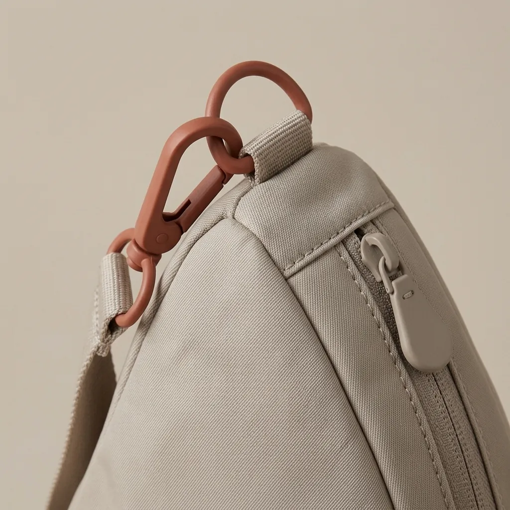 Drop 6 · Twill, close-up of the Drop Clip and material