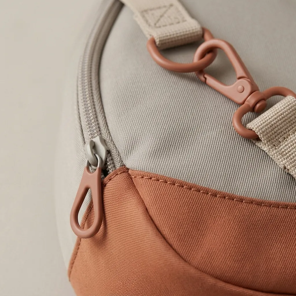 Drop 6 · Two-Tone, nærbillede af Drop Clip og materialet