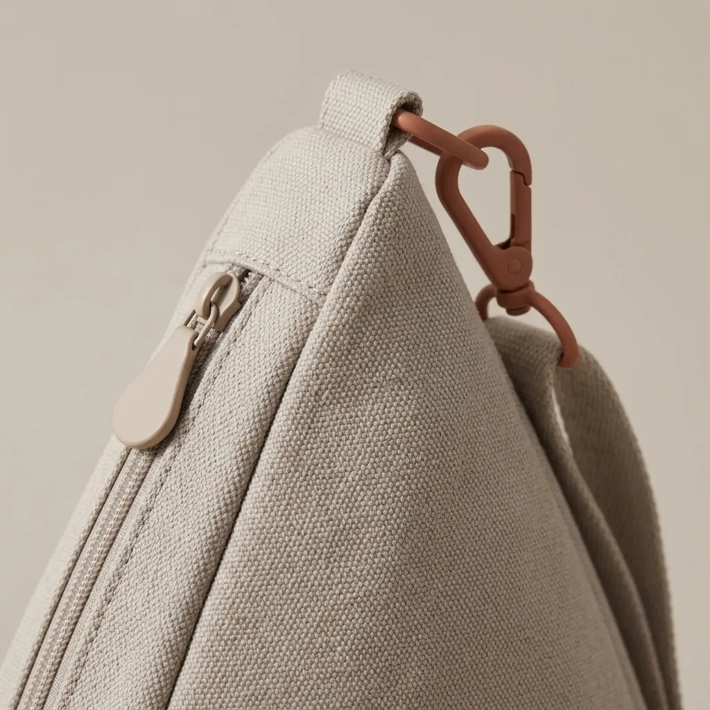 Drop 8 · Canvas, close-up of the Drop Clip and material