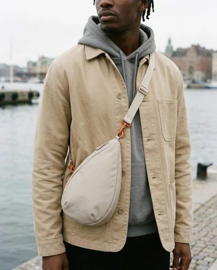 Everyday Strap · 25 mm Webbing, in use with a Drop sling bag