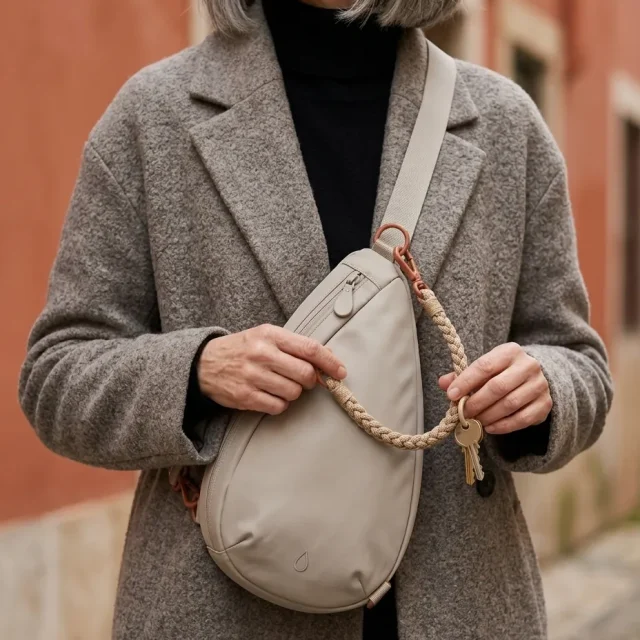 Key Leash · Rope, in use with a Drop sling bag