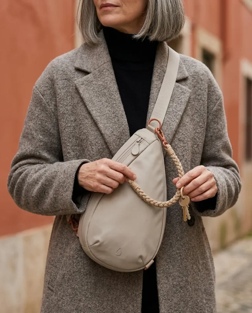 Key Leash · Rope, in use with a Drop sling bag