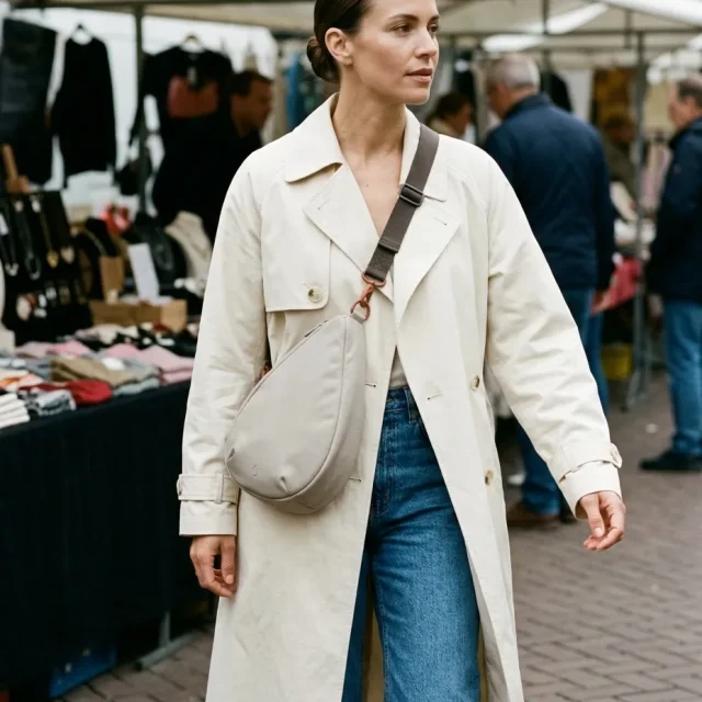 Long Strap · Over-Coat, in use with a Drop sling bag