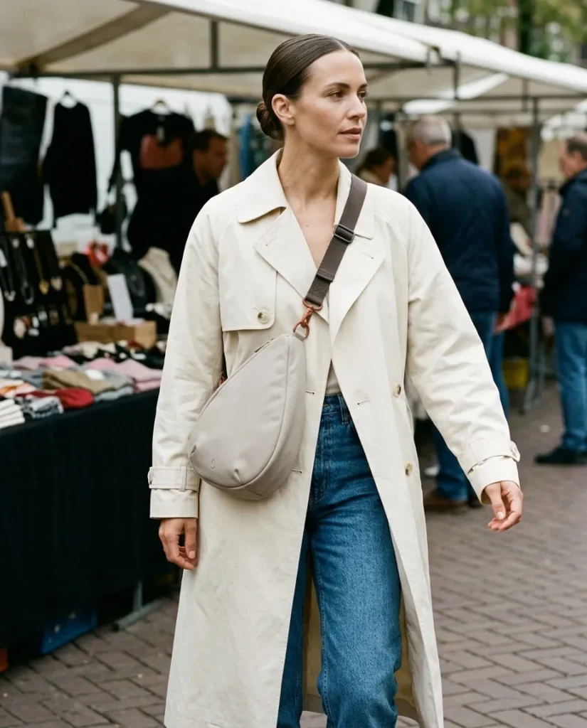 Long Strap · Over-Coat, in use with a Drop sling bag