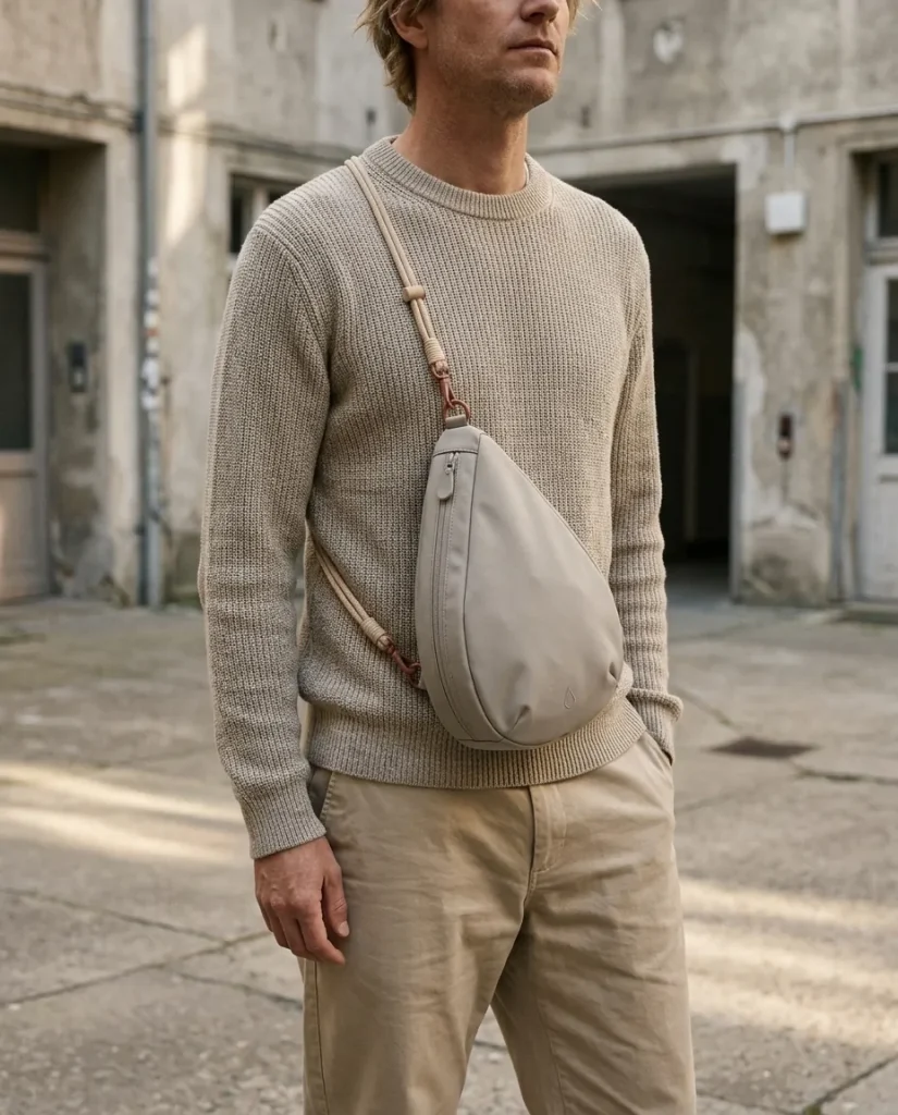 Rope Strap · Braided, in use with a Drop sling bag