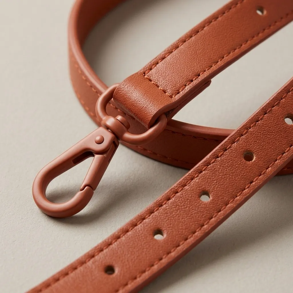 Smooth Strap · Faux Leather, close-up of the Drop Clip and material