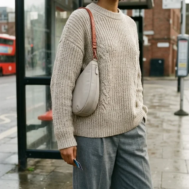 Smooth Strap · Faux Leather, in use with a Drop sling bag