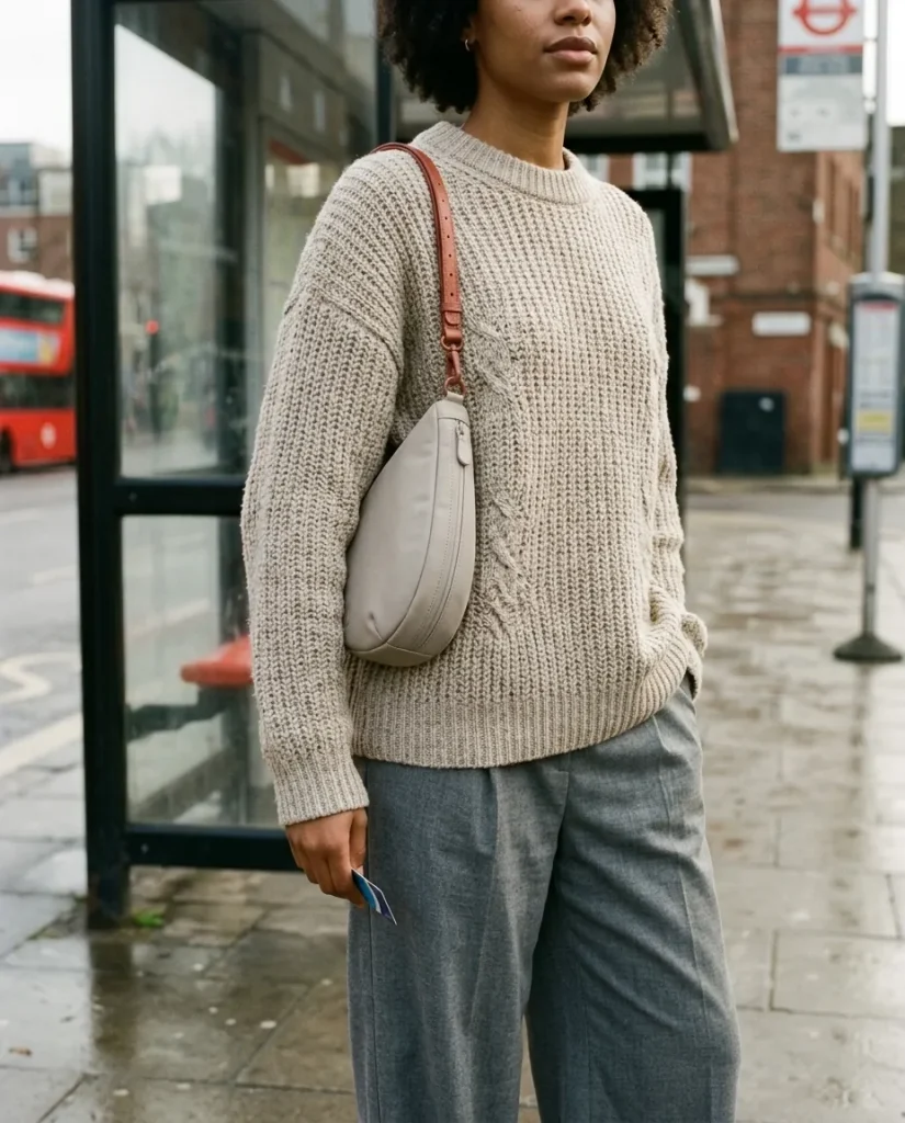 Smooth Strap · Faux Leather, in use with a Drop sling bag