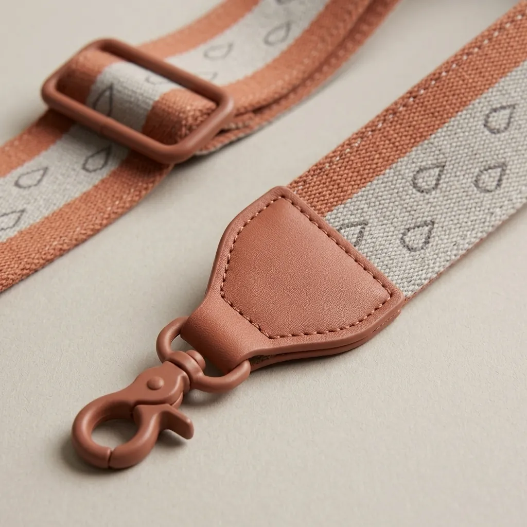 Wide Strap · Drop Jacquard, close-up of the Drop Clip and material