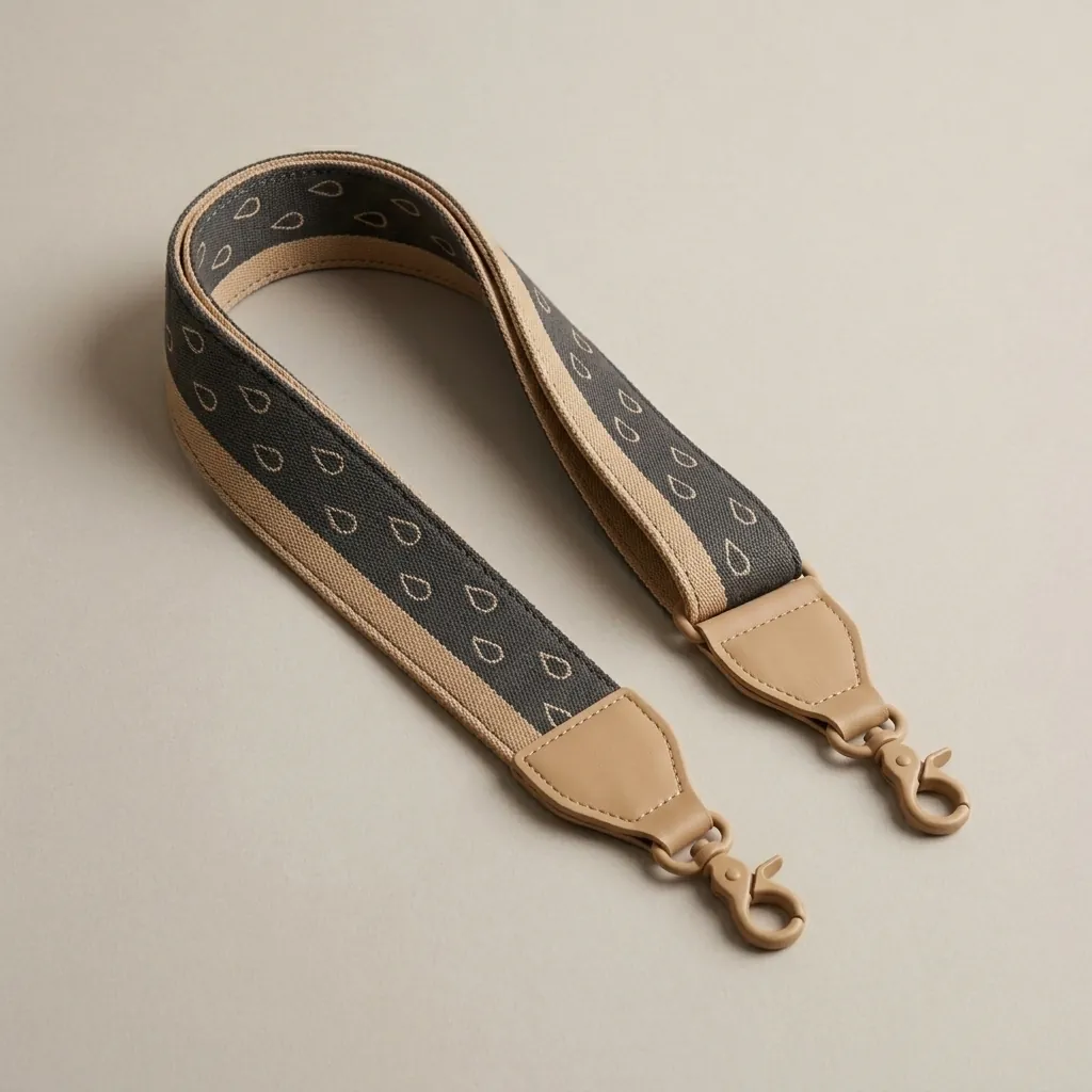 Wide Strap · Drop Jacquard in Charcoal / Sand